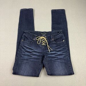 Black Crystal Low-rise Lace up Jeans ☮️🫶🏽‎